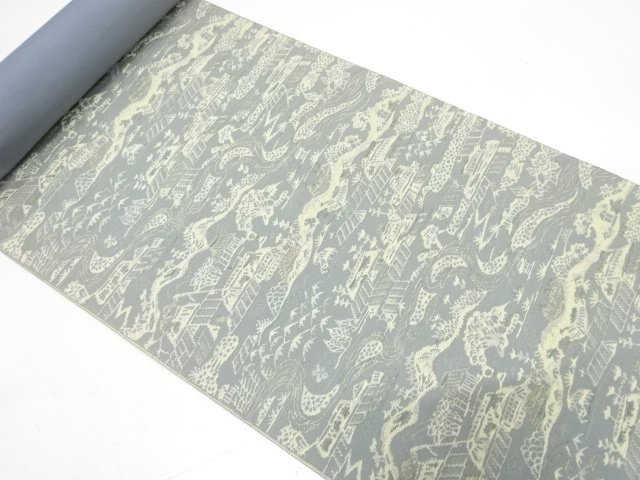 JAPANESE KIMONO / ANTIQUE BOLT FOR NAGOYA OBI / SILK / CHIKUZEN HAKATA / WOVEN MANSION